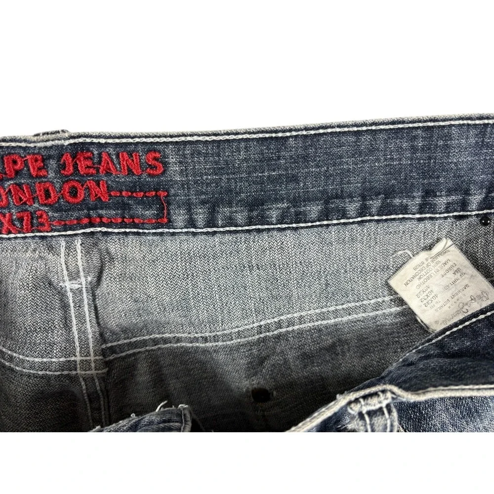Pepe London XX73 Jeans Mens 40x32 Blue Denim Cotton Medium Wash Straight‎ Leg